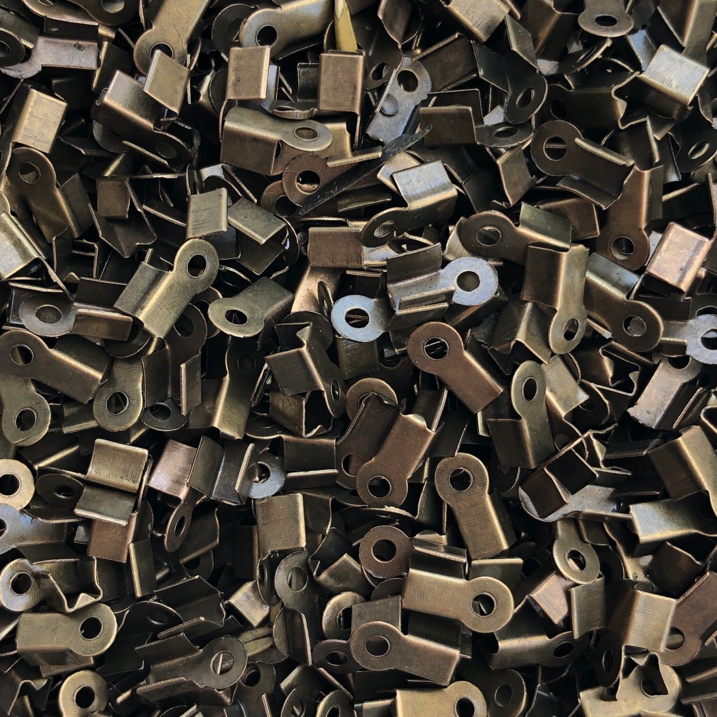 Bronze Cord Ends 9mm x 4mm Flat Folding Metal End Findings 100 pieces