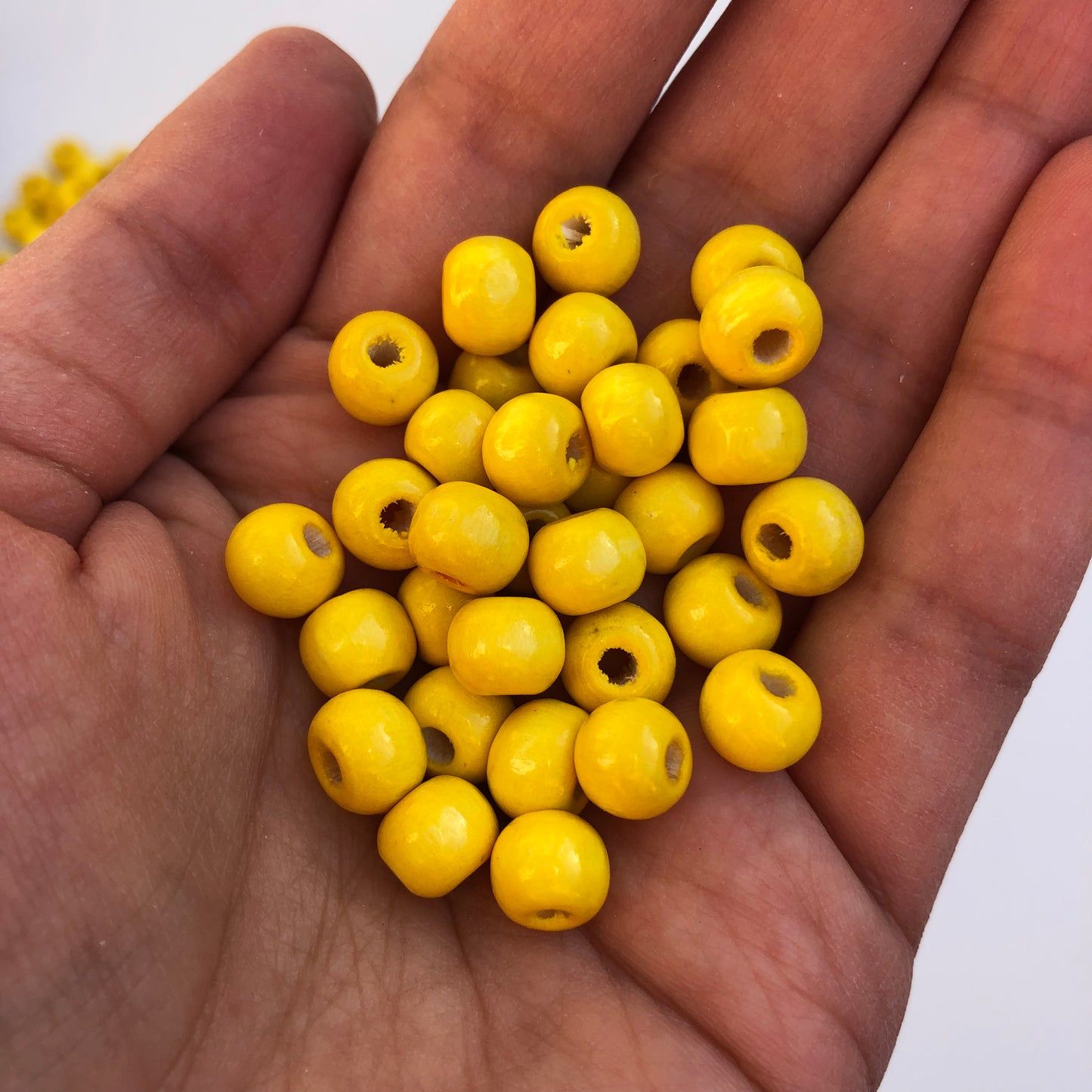 Yellow Wood Bead 8.5mm Round Craft Spacer Beads 150 Pieces