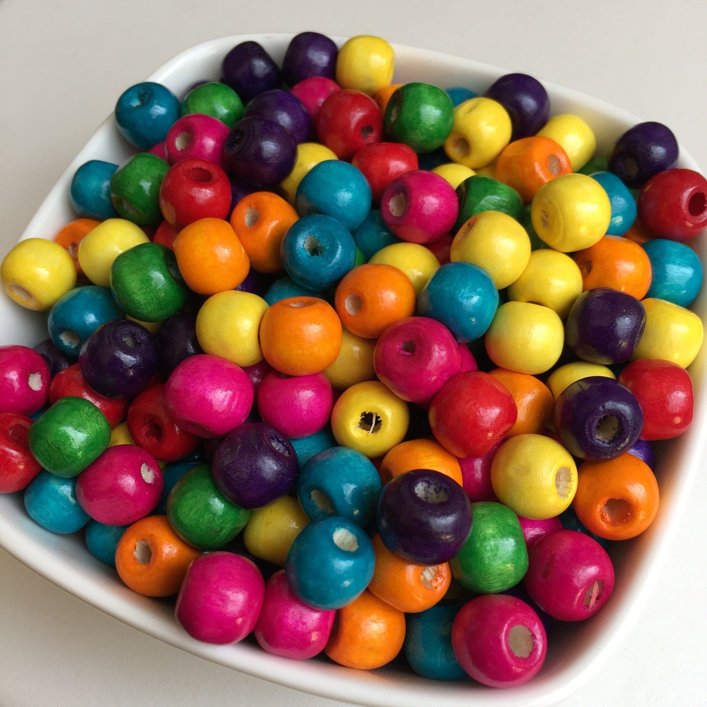 Mixed Rainbow Wood Beads 10mm Round DIY Necklace Bracelet Wooden Bead 100 Pieces