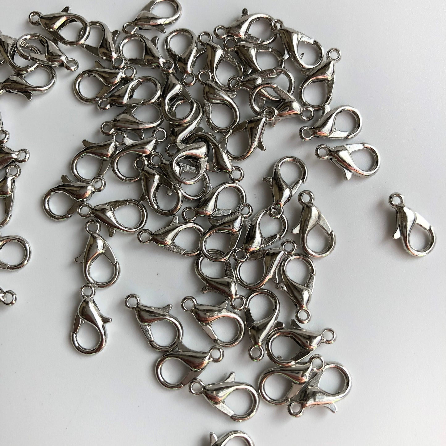 20X Pieces Lobster Clasp, Silver Clasp, Gold, Clasp, Jewellery Making Findings 12x6mm Alloy Metal Clasp