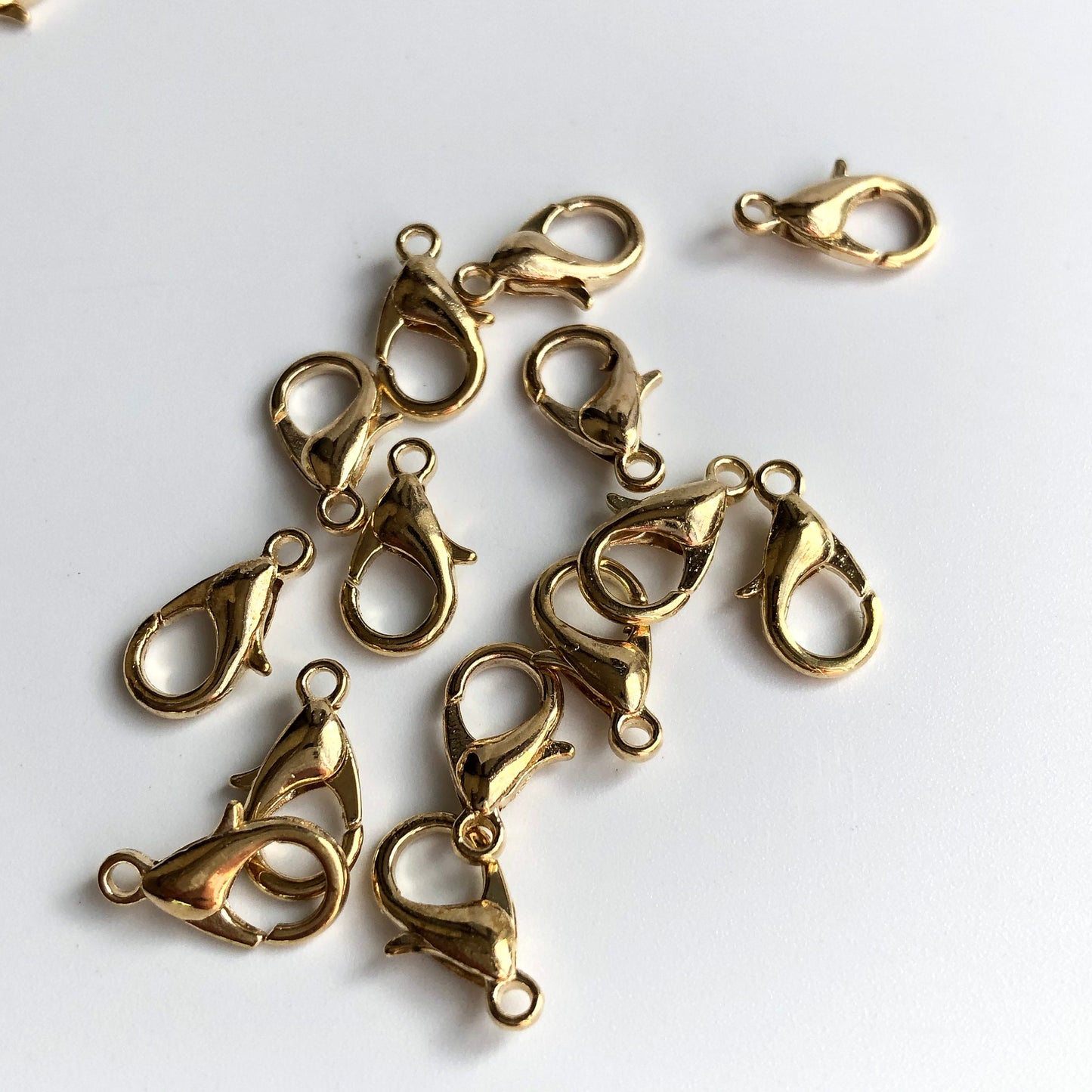 20X Pieces Lobster Clasp, Silver Clasp, Gold, Clasp, Jewellery Making Findings 12x6mm Alloy Metal Clasp