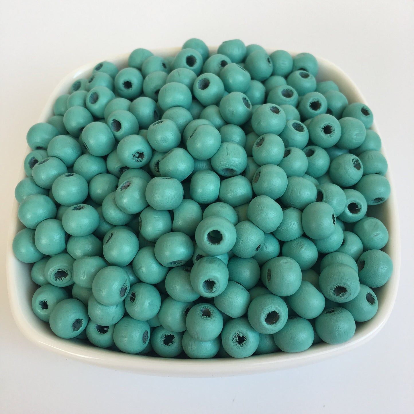 Mint Green Wood Bead 8mm Round Wooden Craft Beads 100 Pieces