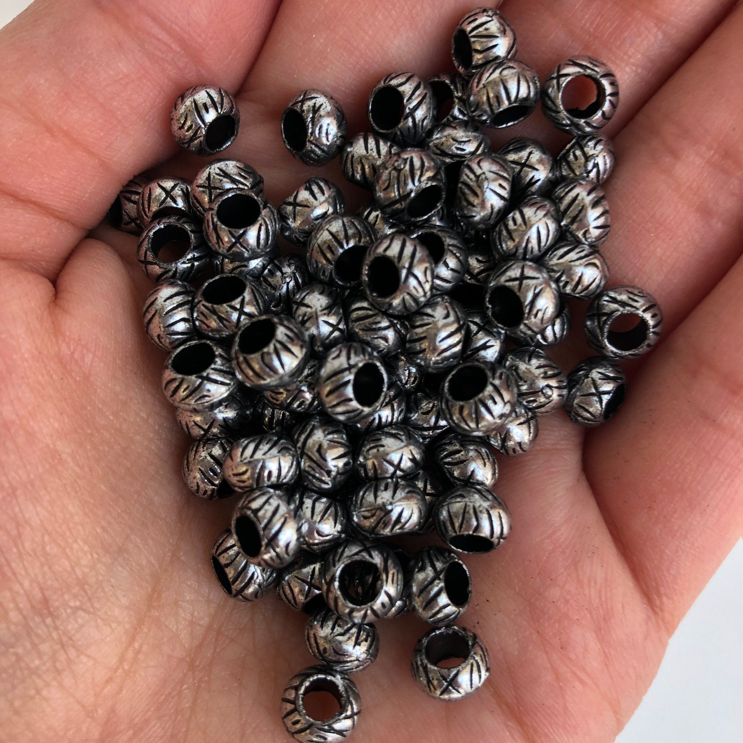 Antique Silver Metallic Beads