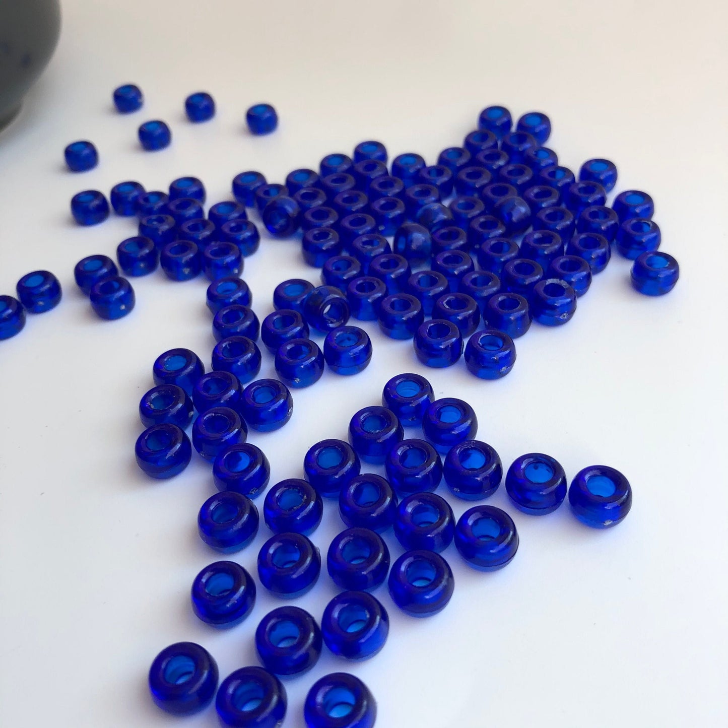 Royal Electric Blue Plastic Pony Beads 9x6mm Acrylic DIY Hair Jewellery Craft Bead 150 Pieces