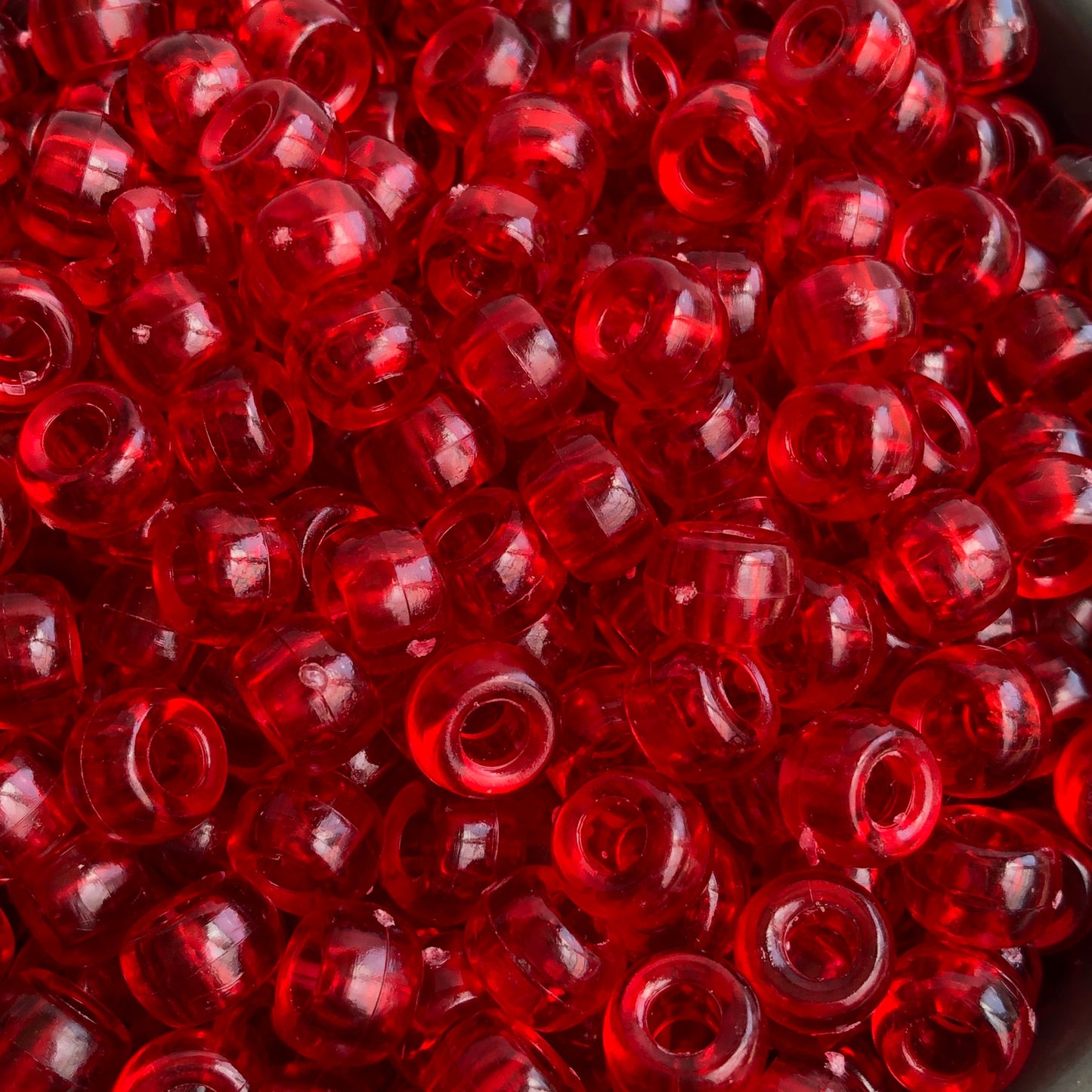 Red Pony Beads 9x6mm Acrylic Plastic Hair Jewellery Craft Bead 150 Pieces