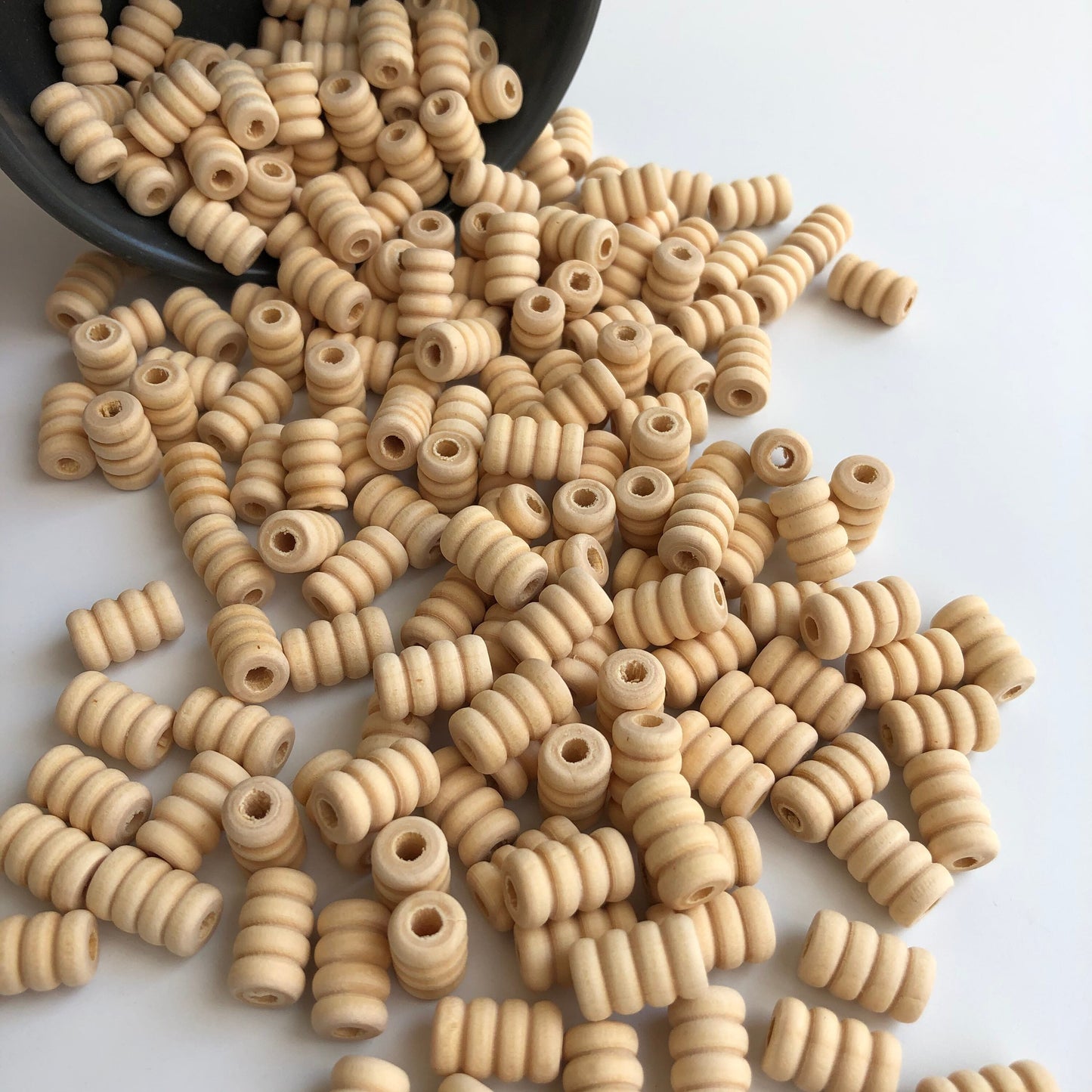 Unpainted Spiral Wood Beads 14x8mm Beehive Column Wooden Beads 25 Pieces