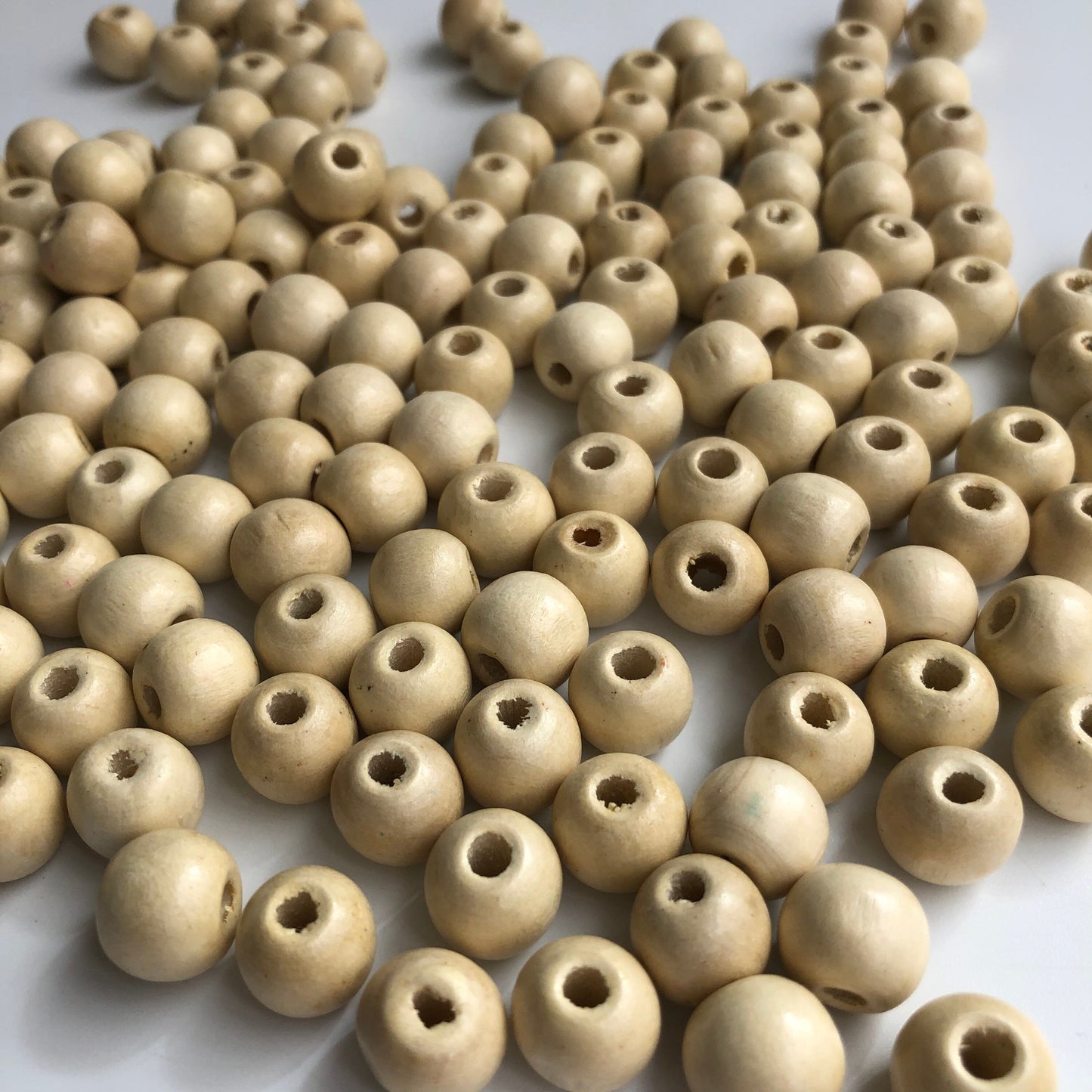 50X Pieces Beige Wood Bead 12mm Round Wooden Beads DIY Jewellery Making Beads