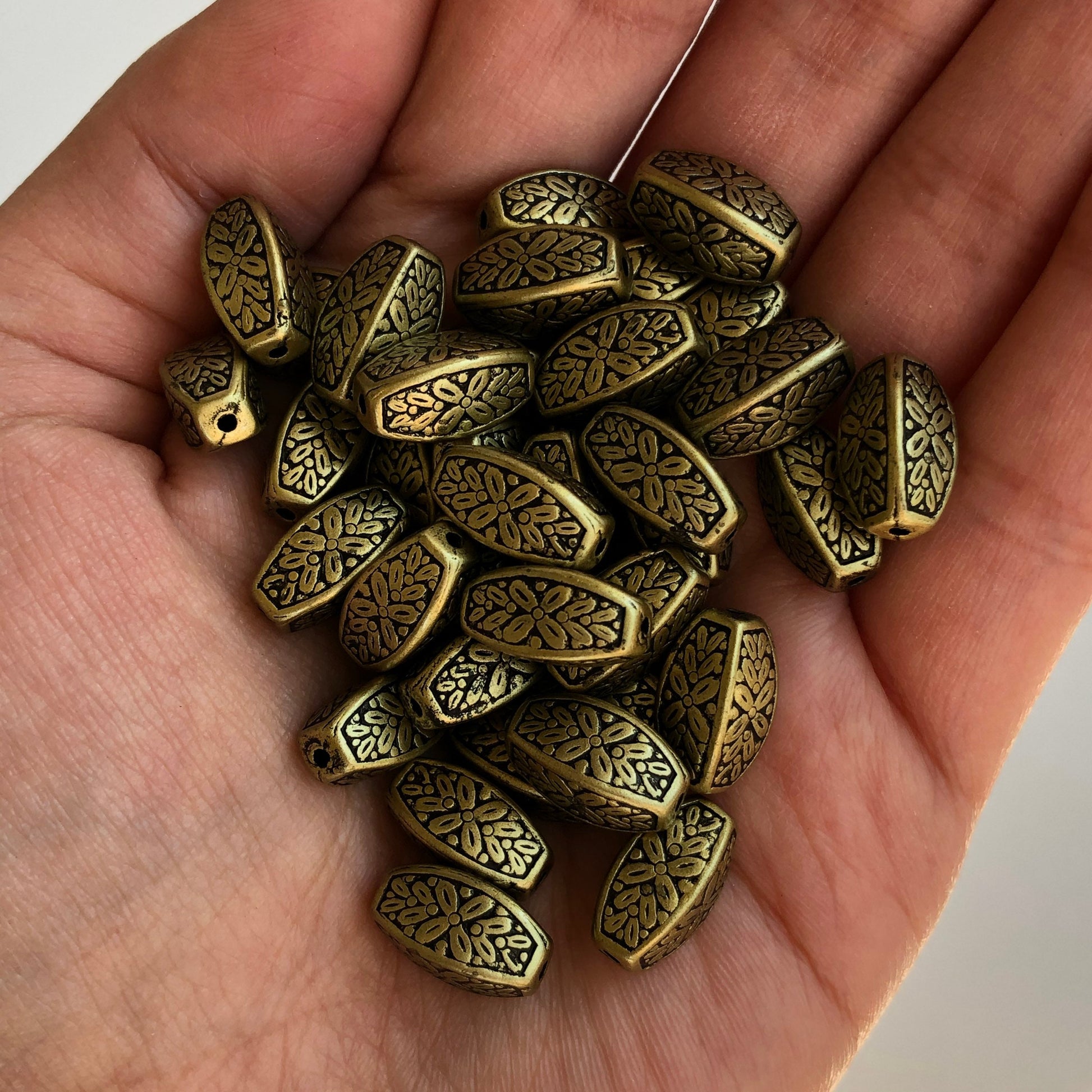 Antique Gold Plastic Beads 