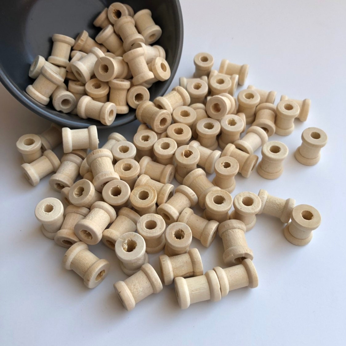 Wooden Column Beads, unpainted natural 17x12mm tube wood beads, jewellery and craft making supply