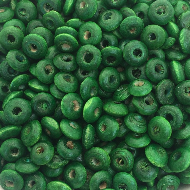 Green Abacus Wood Beads 6x3mm Wooden Saucer Spacer Bead 500 Pieces