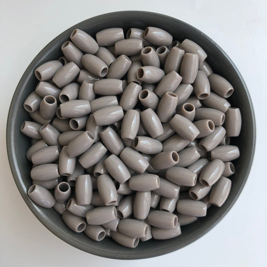 Grey Plastic Resin Beads 12x7mm Oval DIY Jewellery Craft Bead 50 Pieces