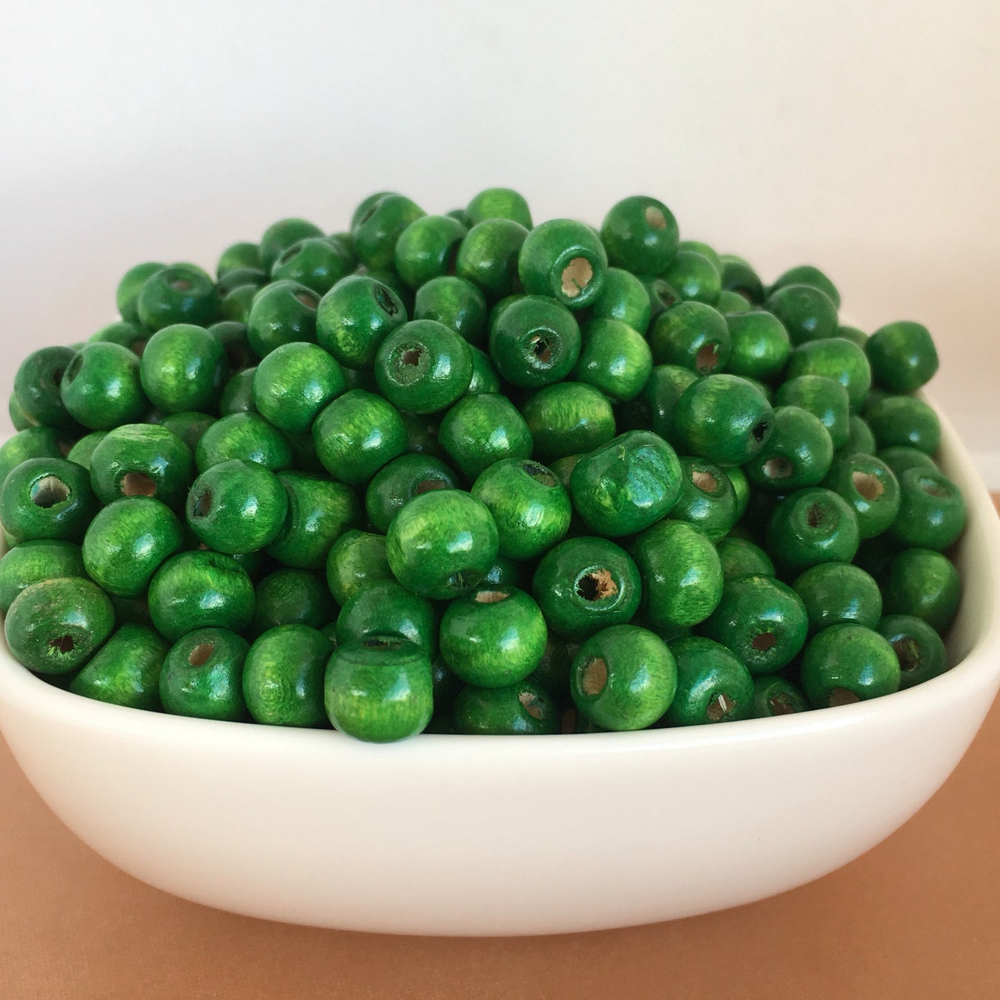 Green Wood Bead 8.5mm Round Craft Spacer Beads 150 Pieces