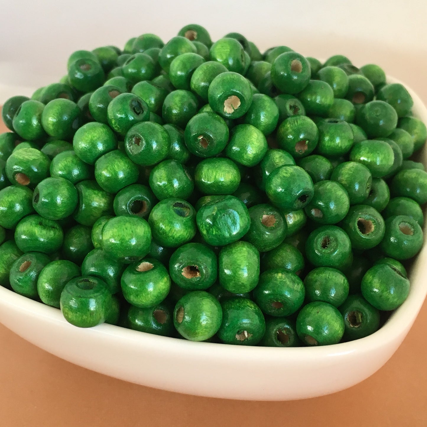 Green Wood Bead 8.5mm Round Craft Spacer Beads 150 Pieces