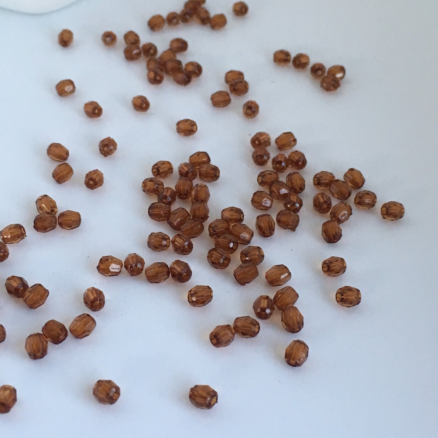 Brown Acrylic Plastic Beads 4mm Oval Faceted DIY Necklace Bracelet Craft Bead 200 Pieces