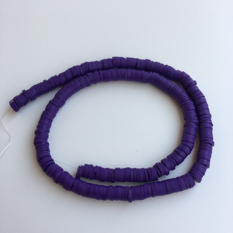 Clay Bead Bracelet Beads Purple Polymer Clay Disc Beads 40cm Strand Katsuki Bead 6mm
