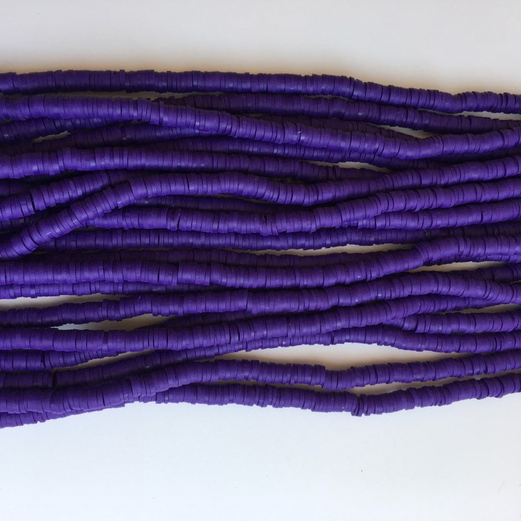 Clay Bead Bracelet Beads Purple Polymer Clay Disc Beads 40cm Strand Katsuki Bead 6mm