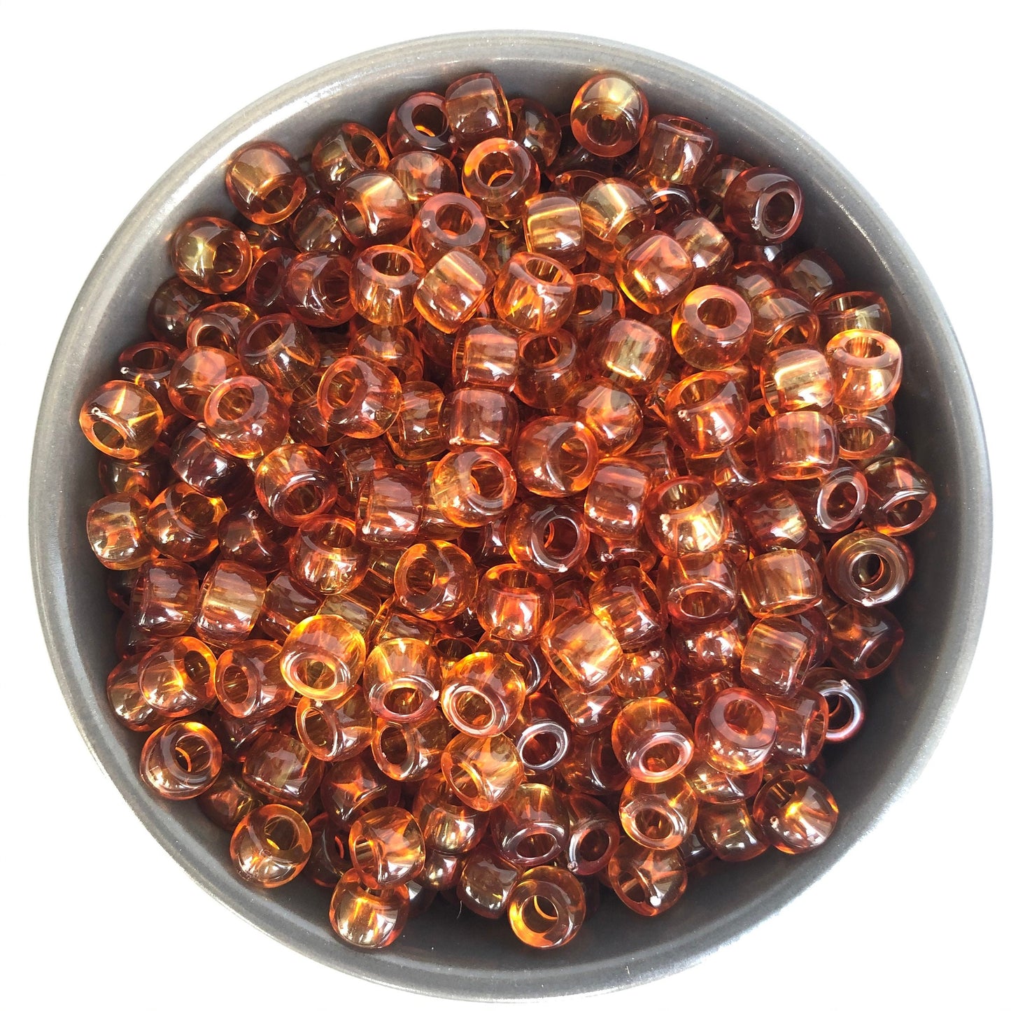 Honey Brown Resin Pony Beads 8.5mm Drum Tube Imitation Amber Craft Bead 100 Pieces