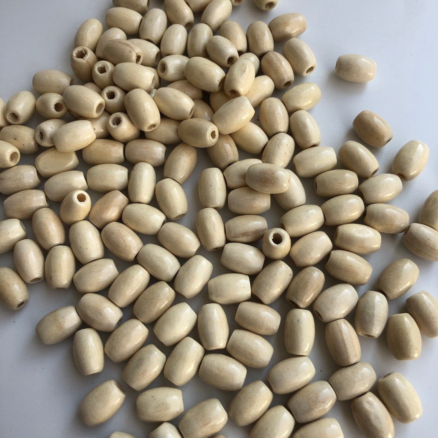 Beige Wood Beads 12x8mm Oval Wooden DIY Craft Bead 100 Pieces