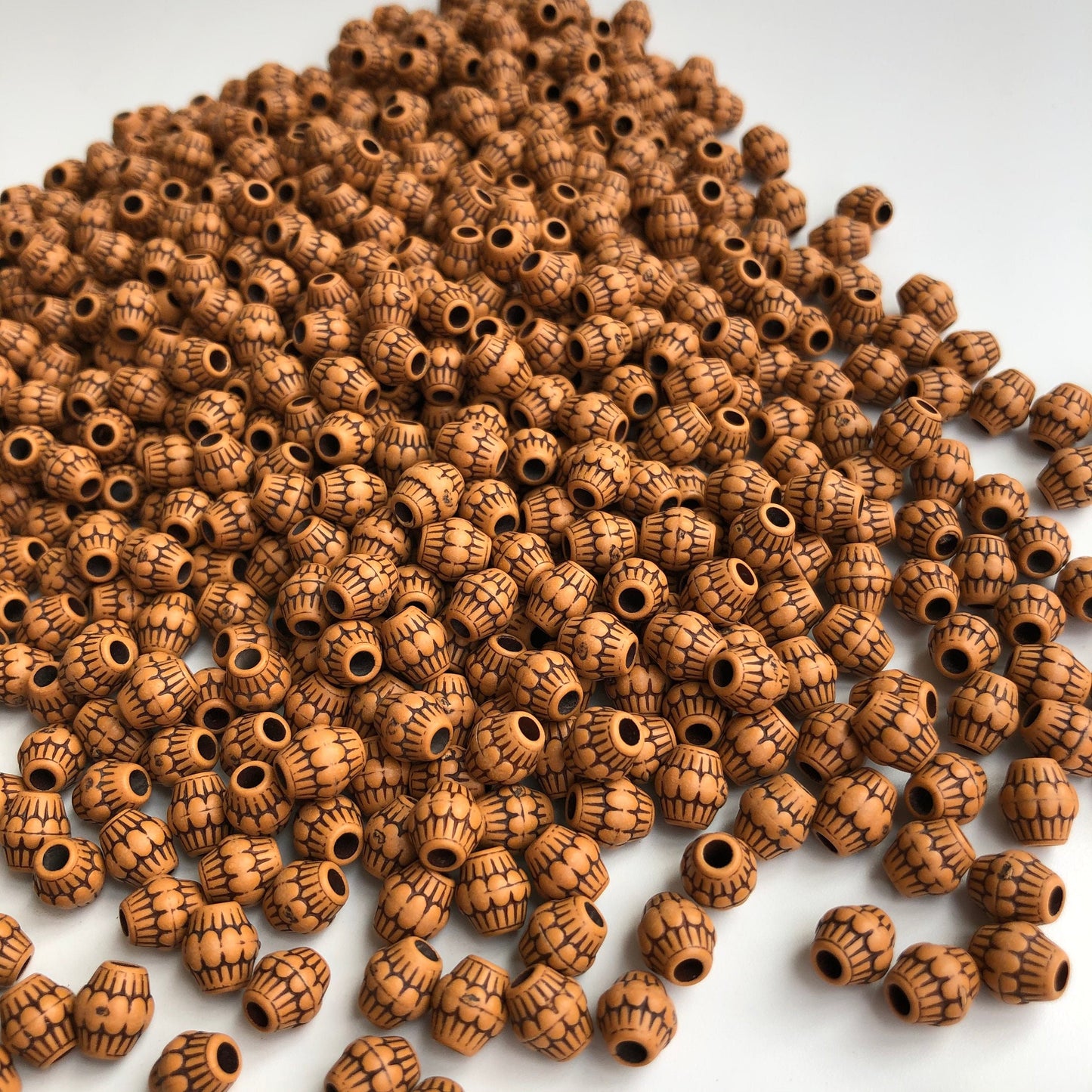 Tan Brown Acrylic Plastic Beads 7mm Bicone Craft Bead 100 Pieces