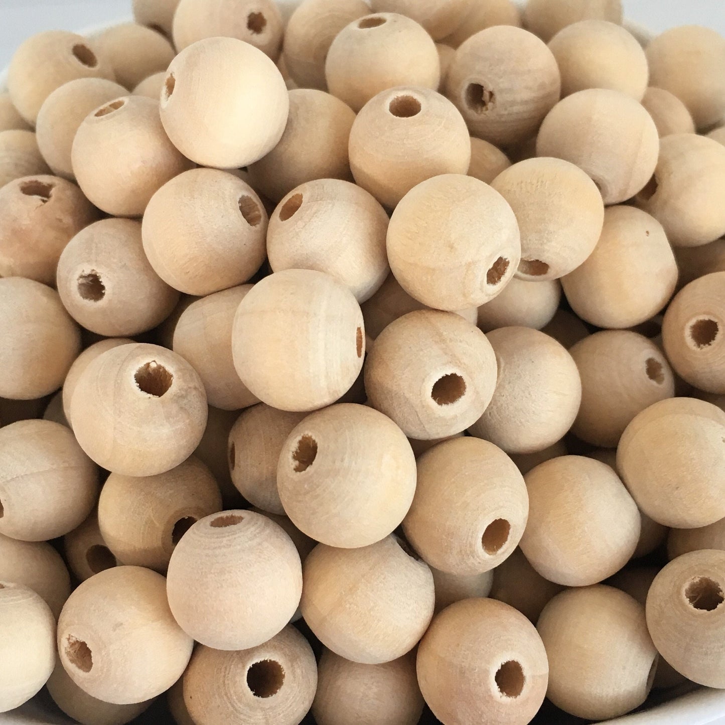 Natural Unpainted Wood Beads 12mm Round Unfinished Wooden Craft Bead 50 Pieces