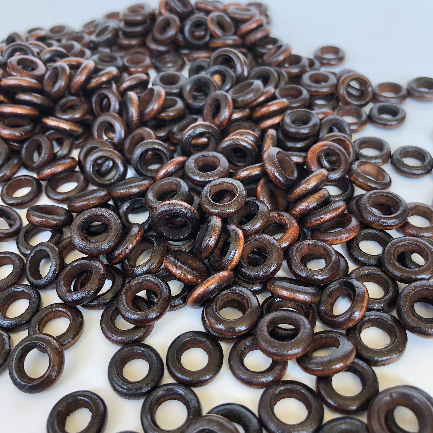 50pcs Round Dark Brown Wooden Ring Link Circle 12mm Donut Wood Bead