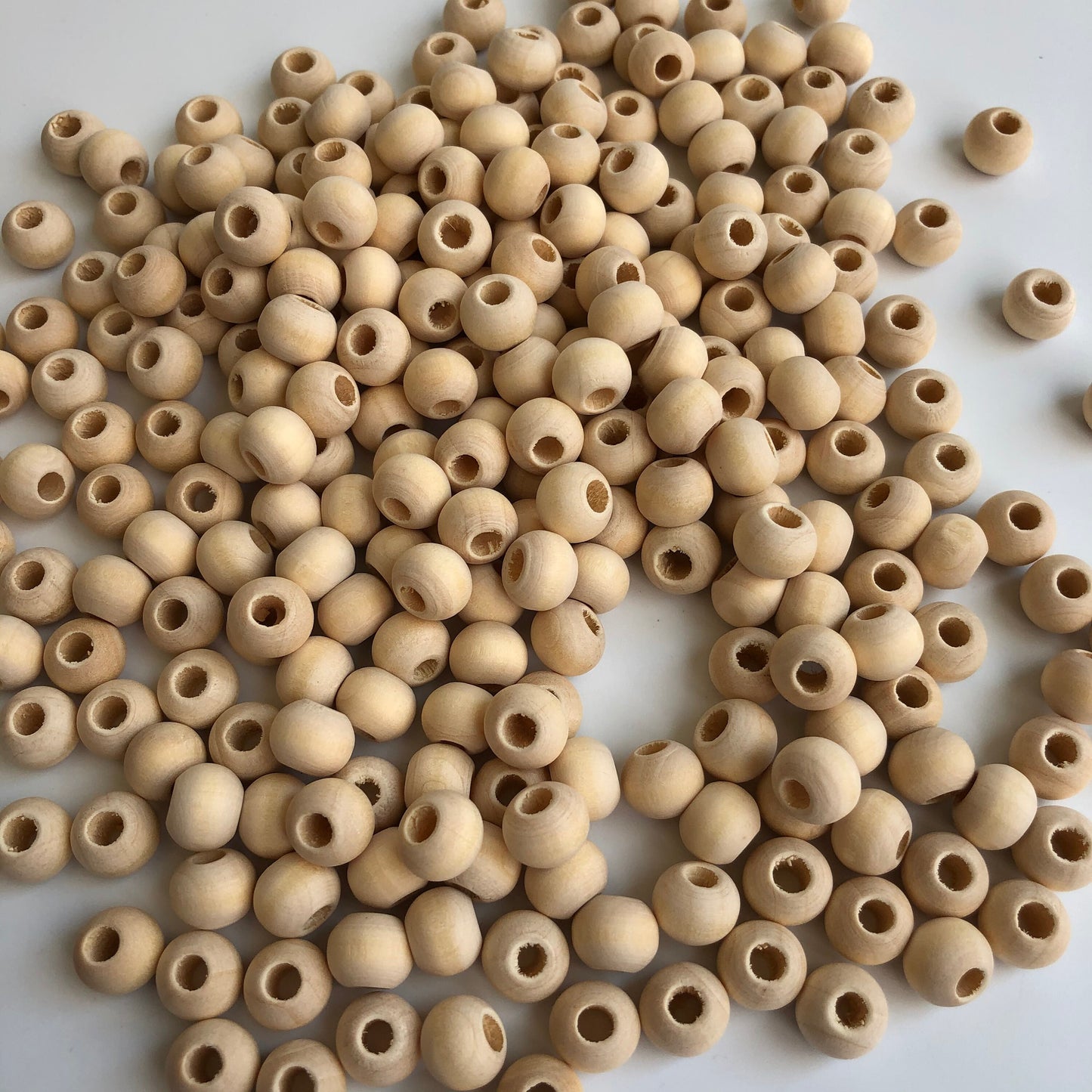 Raw Unfinished Wooden Macrame Beads 10mm Natural Unpainted Wood Bead 100 Pieces