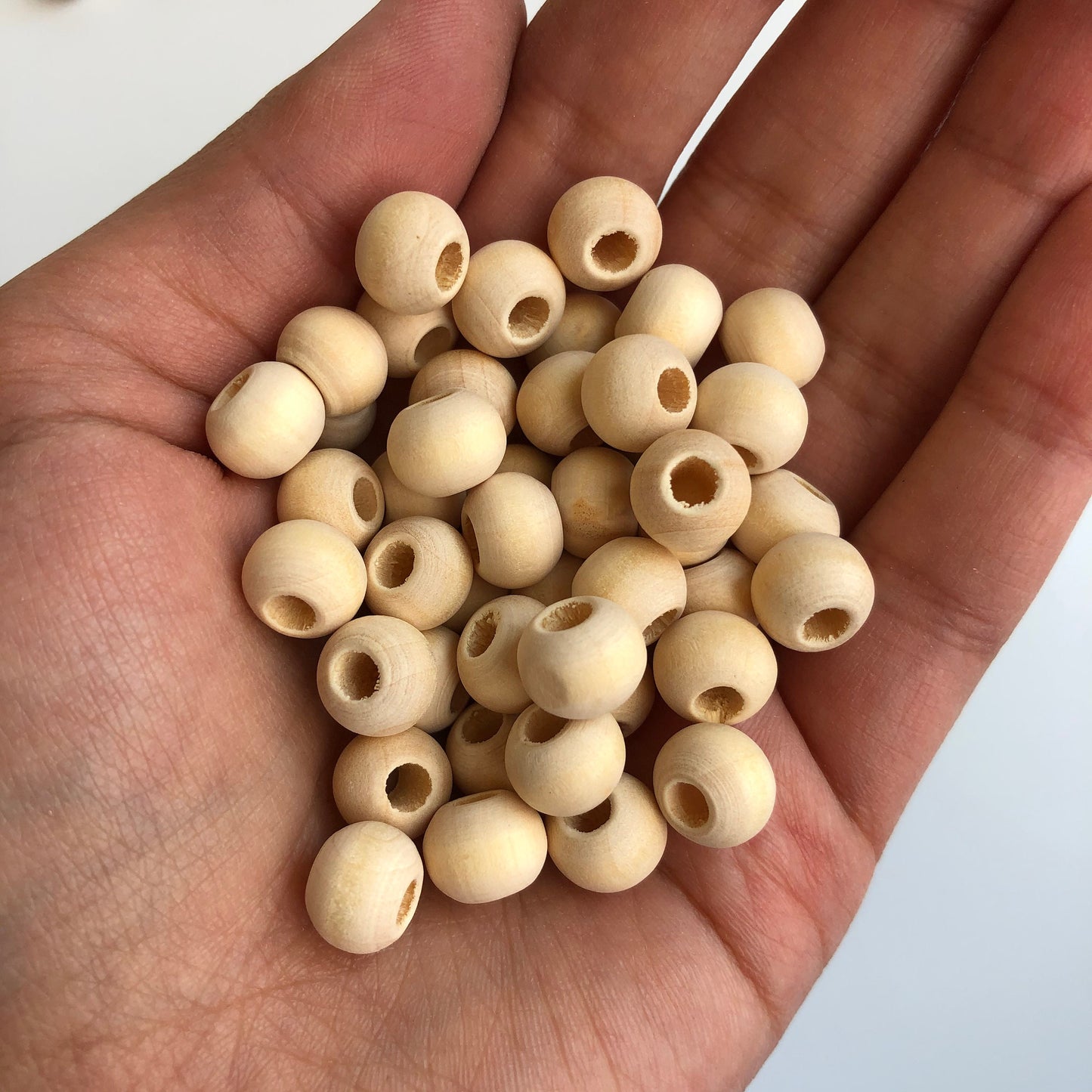 Raw Unfinished Wooden Macrame Beads 10mm Natural Unpainted Wood Bead 100 Pieces