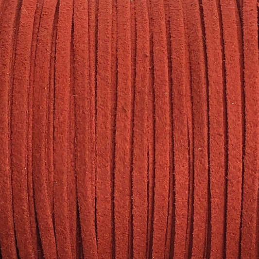 Red Faux Suede Cord 3mm Wide Lace String 5 Meters Long