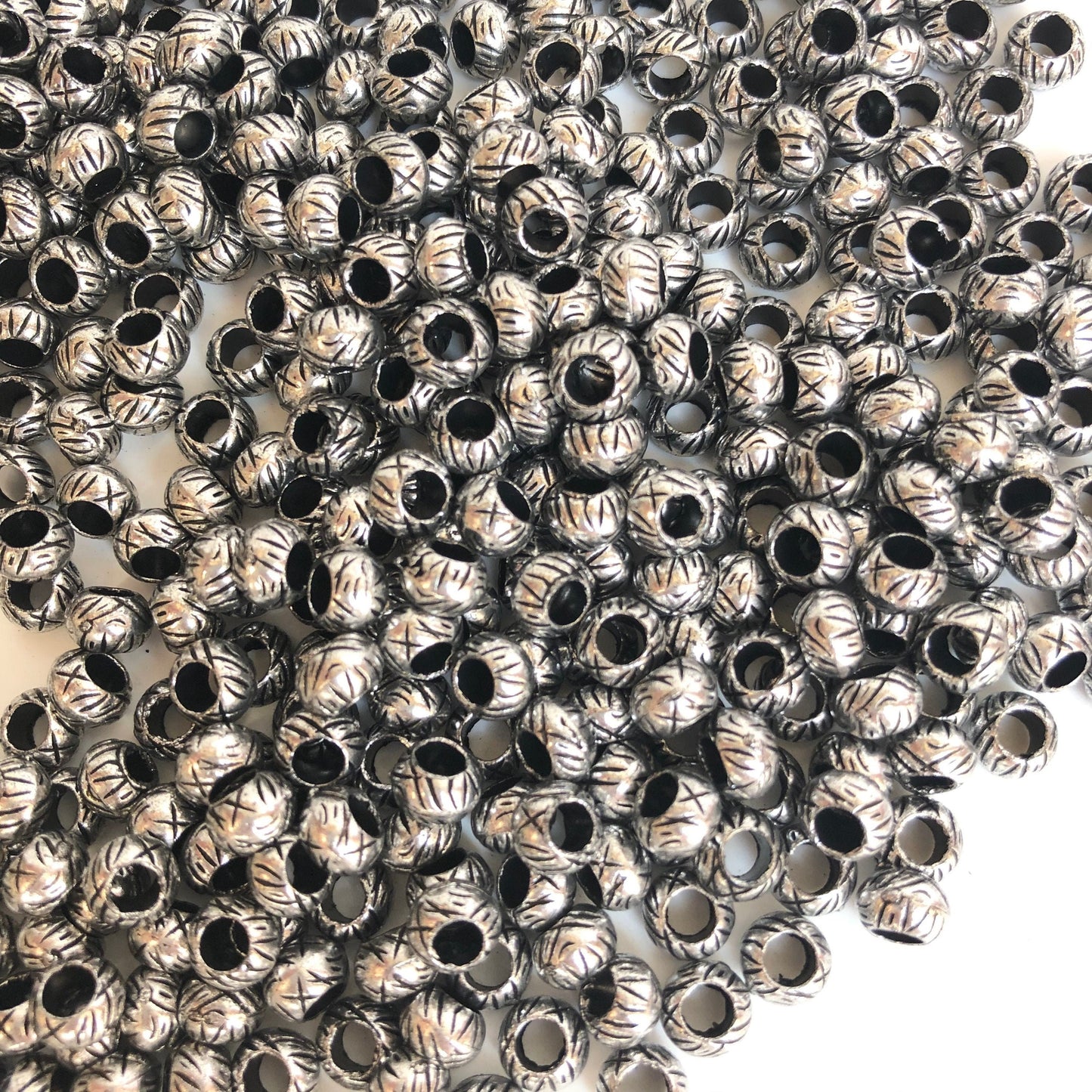 Antique Silver Metallic Beads