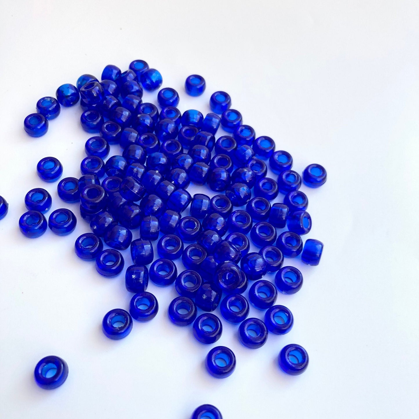 Royal Electric Blue Plastic Pony Beads 9x6mm Acrylic DIY Hair Jewellery Craft Bead 150 Pieces