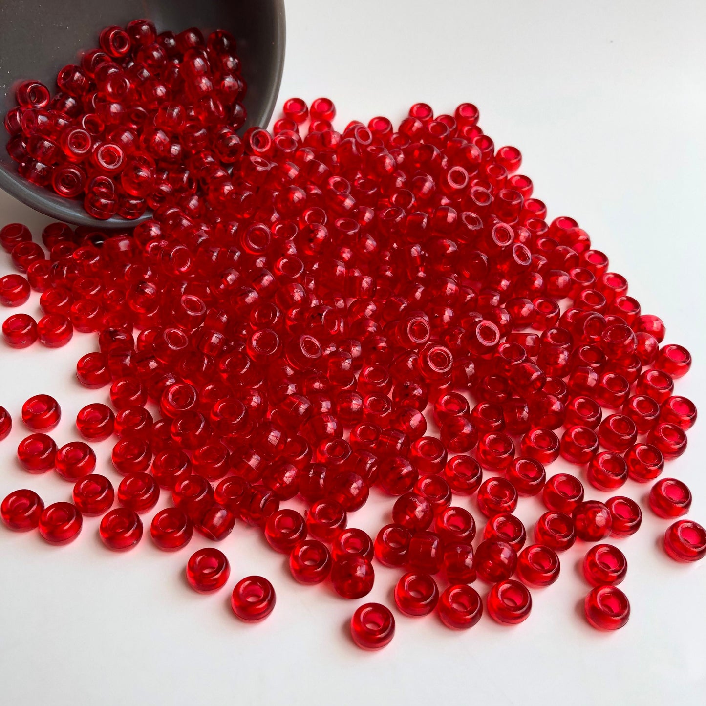 Red Pony Beads 9x6mm Acrylic Plastic Hair Jewellery Craft Bead 150 Pieces