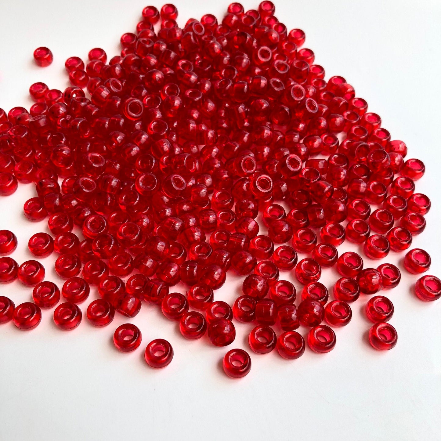 Red Pony Beads 9x6mm Acrylic Plastic Hair Jewellery Craft Bead 150 Pieces