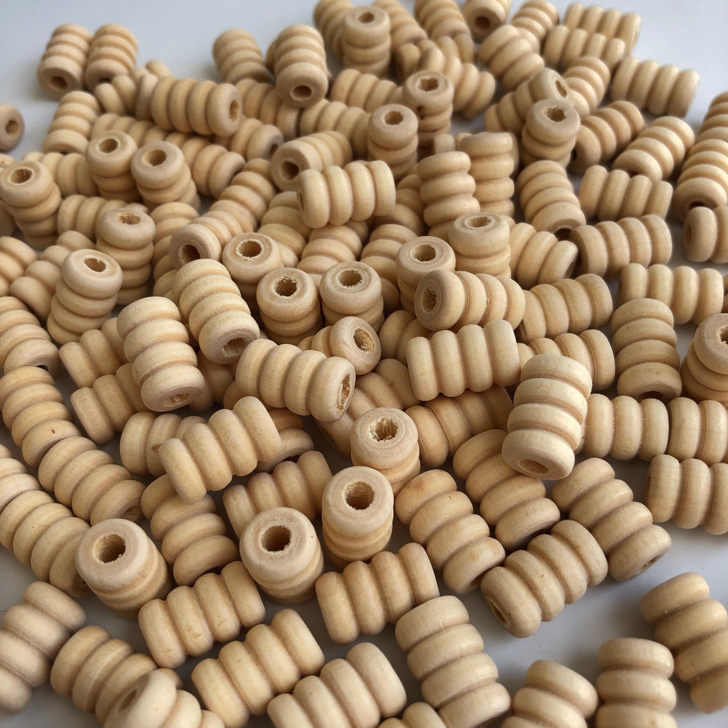 Unpainted Spiral Wood Beads 14x8mm Beehive Column Wooden Beads 25 Pieces