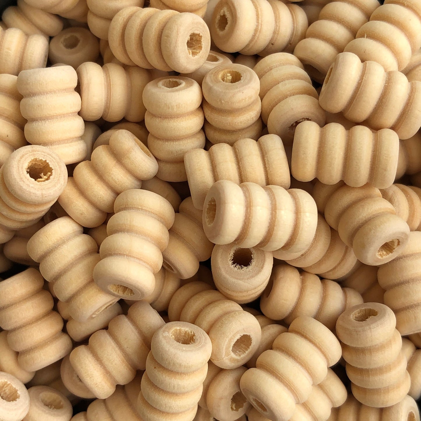 Unpainted Spiral Wood Beads 14x8mm Beehive Column Wooden Beads 25 Pieces