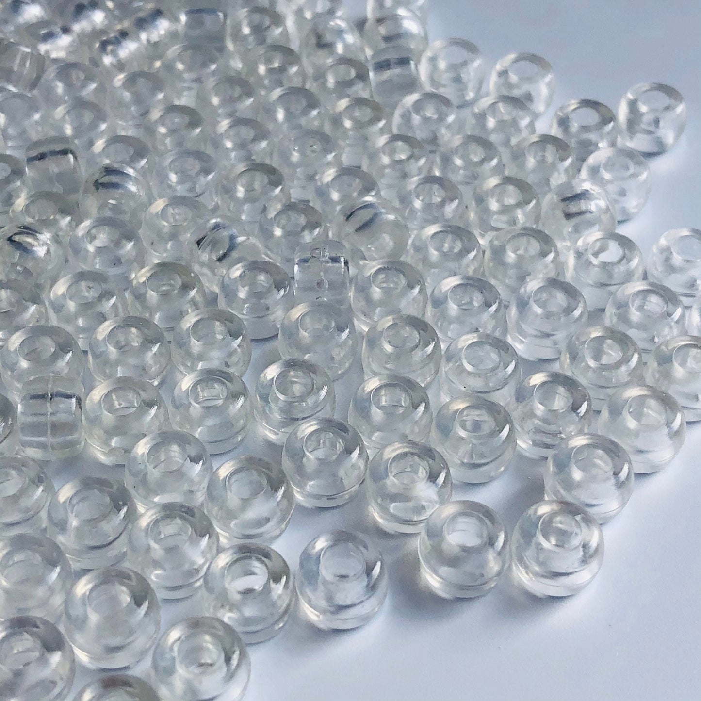 Clear White Plastic Pony Beads 9x6mm Acrylic DIY Jewellery Hair Craft Bead 150 Pieces