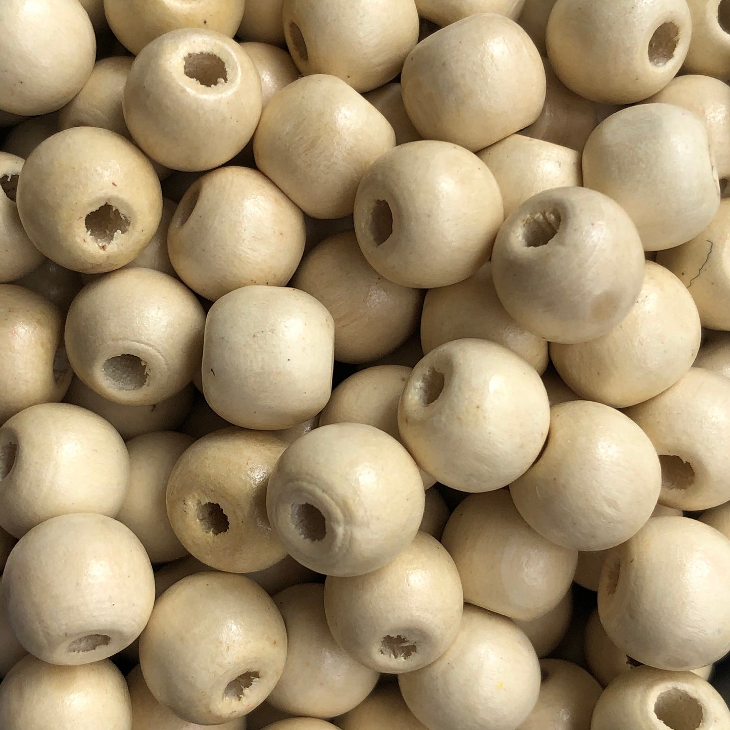 50X Pieces Beige Wood Bead 12mm Round Wooden Beads DIY Jewellery Making Beads