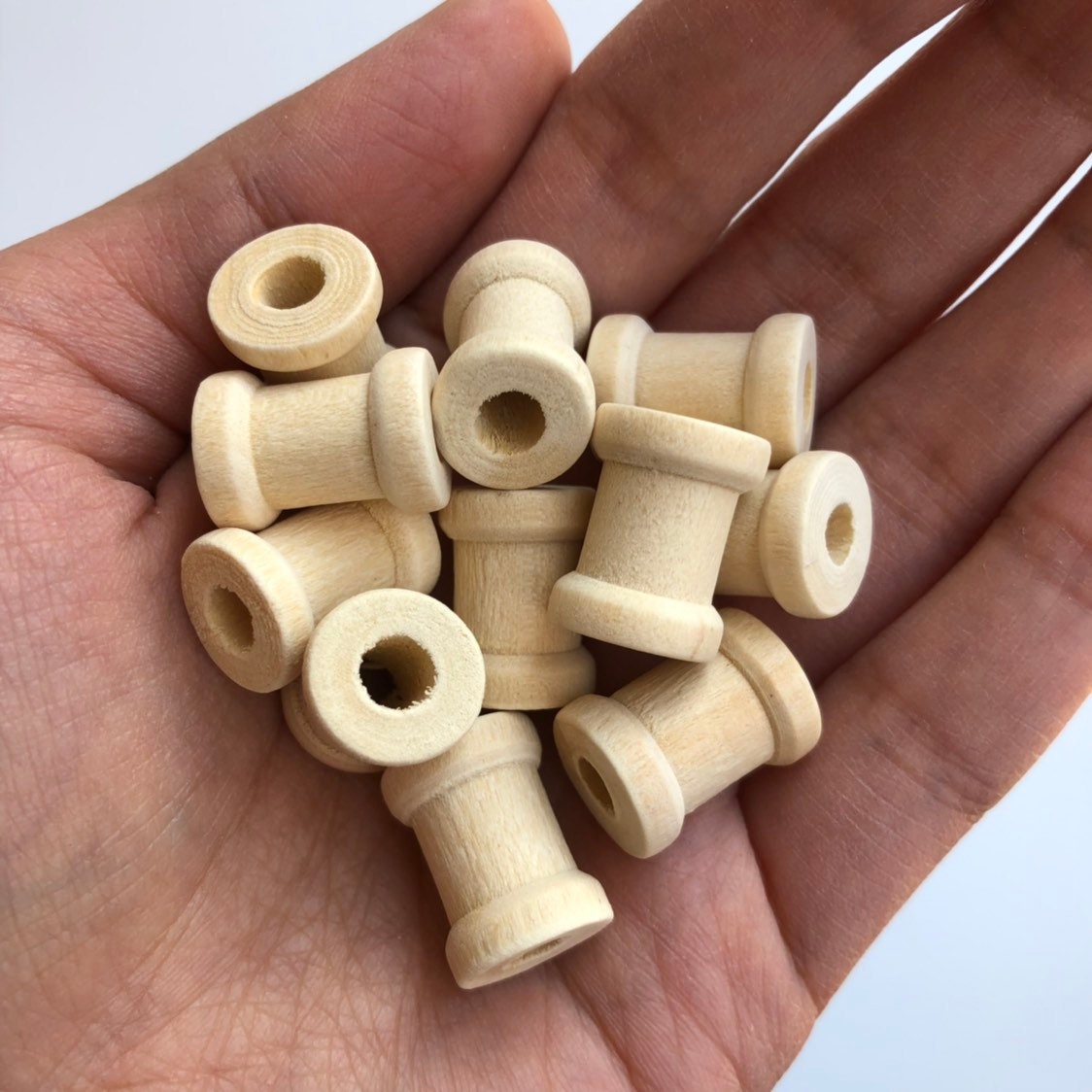 Wooden Column Beads, unpainted natural 17x12mm tube wood beads, jewellery and craft making supply