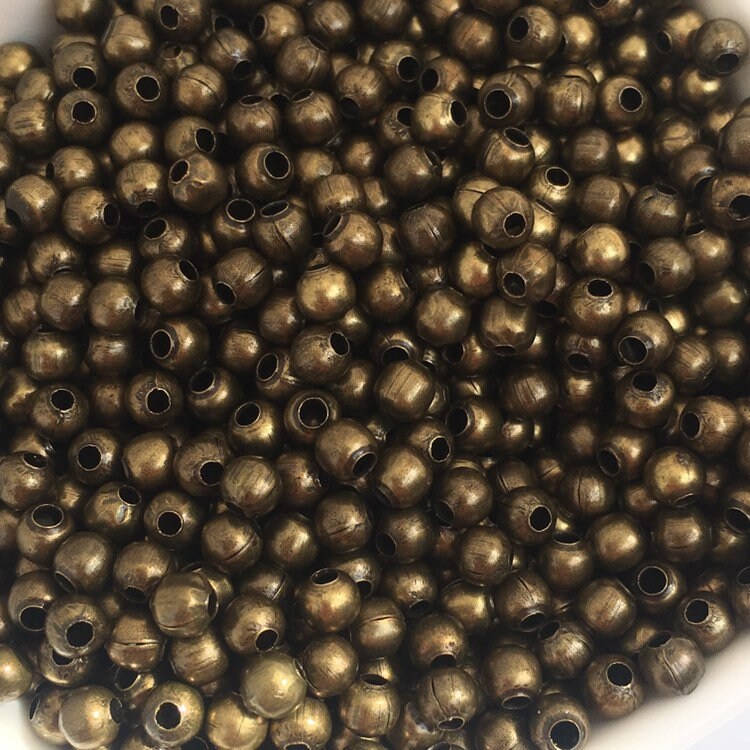 Bronze Metal Spacer Beads 4mm Round Loose Crimp Bead 150 Pieces