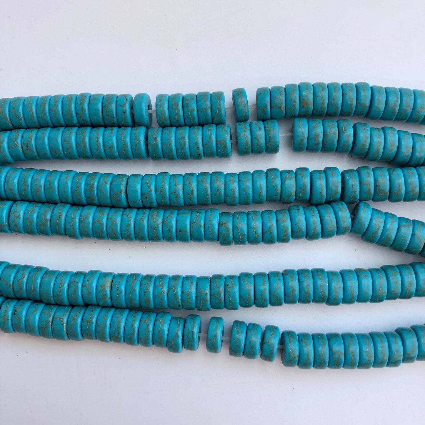 Turquoise Blue Stone Beads 8x3mm Disc Spacer Bead 115 Piece Strand