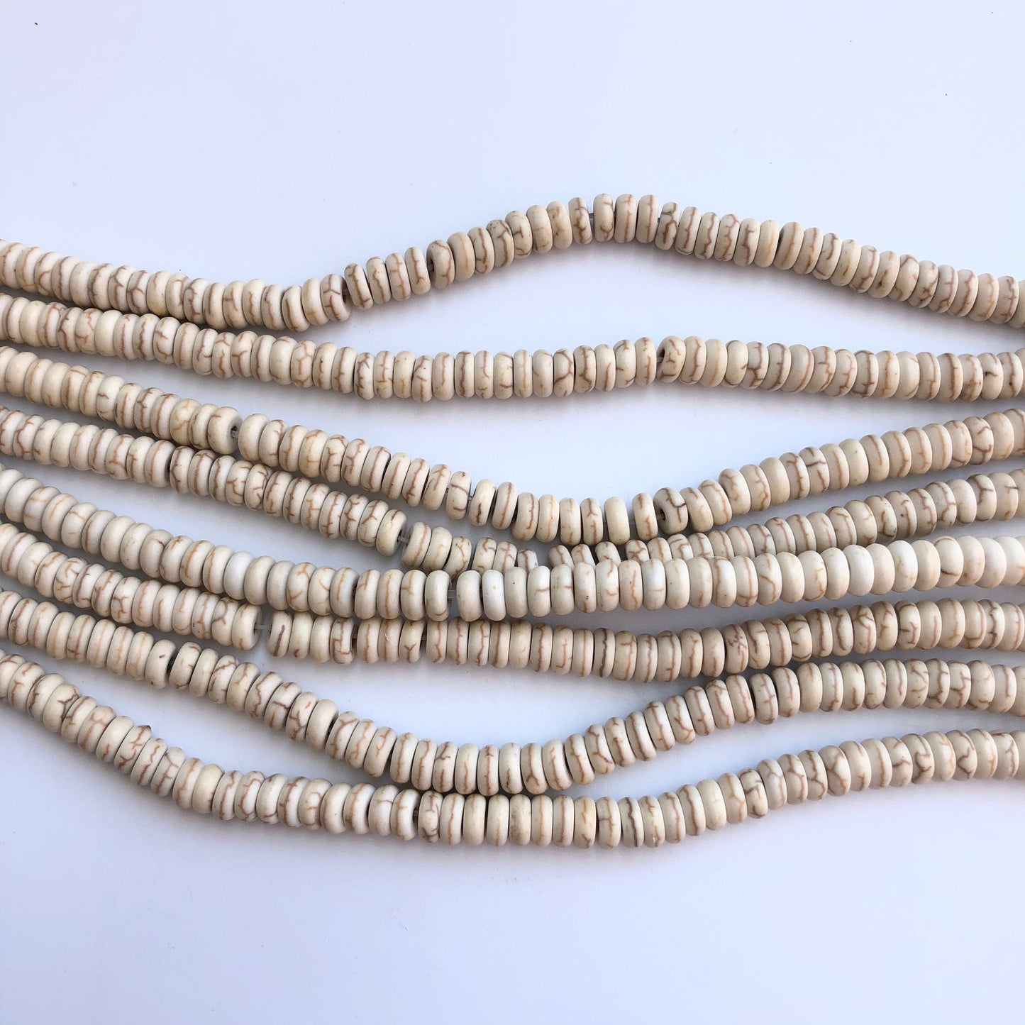 Antique White Gemstone Bead 6x2mm Disc Heishi Coin Spacer Beads 150 Piece Strand