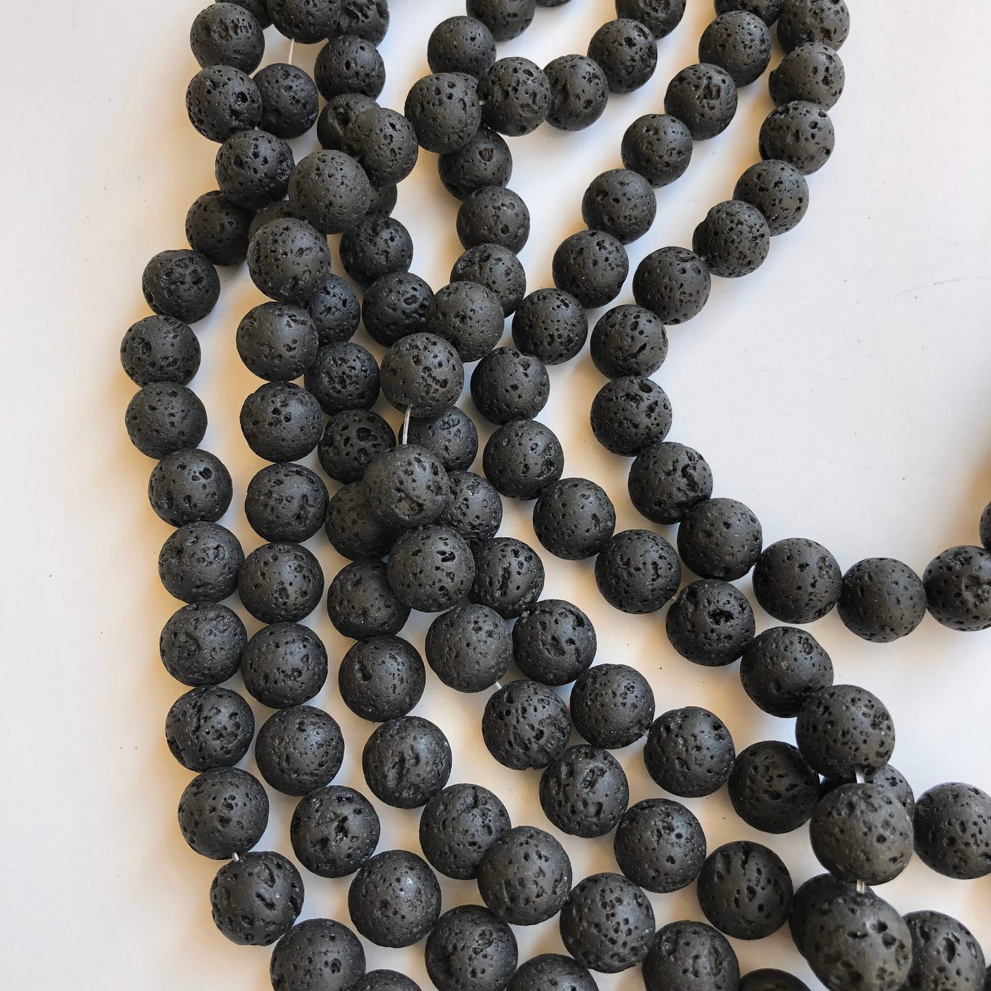 Black Lava Rock Beads 12mm Round Natural Mineral Bead 31 Piece Strand