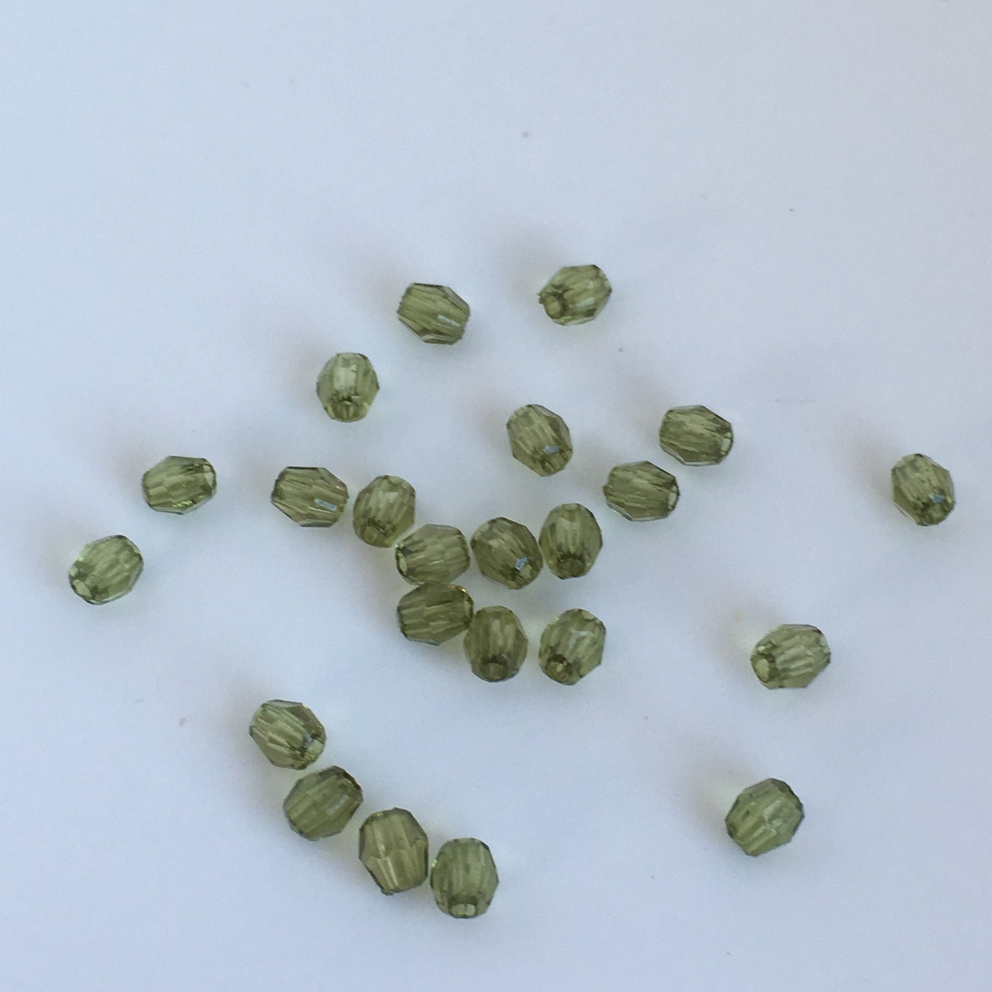 Green Plastic Resin Beads 4mm Oval Faceted Spacer Bead 100 Pieces