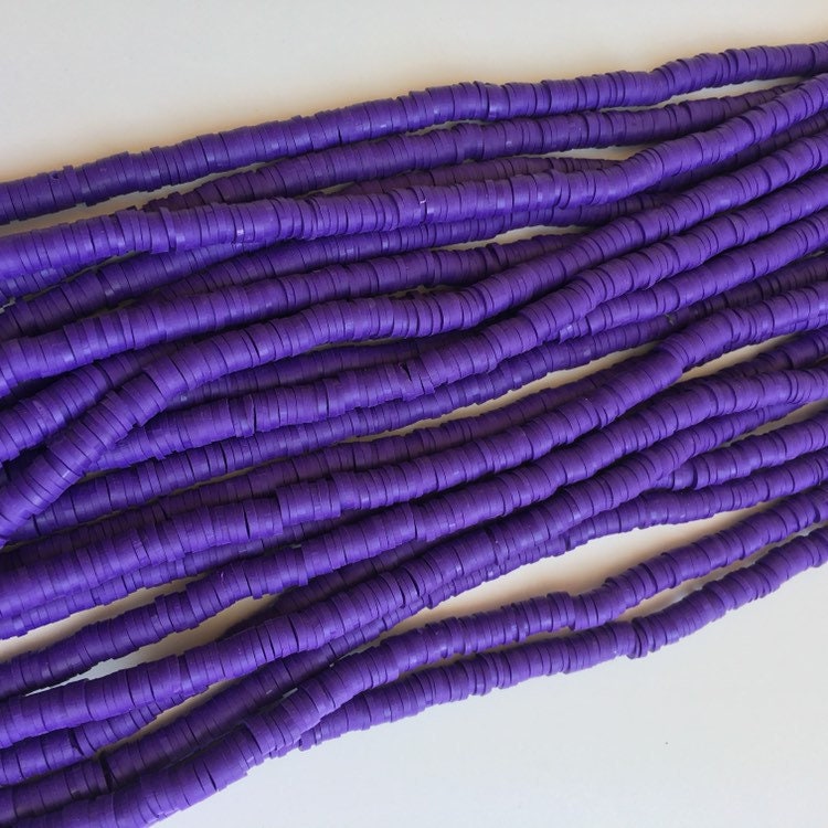 Clay Bead Bracelet Beads Purple Polymer Clay Disc Beads 40cm Strand Katsuki Bead 6mm