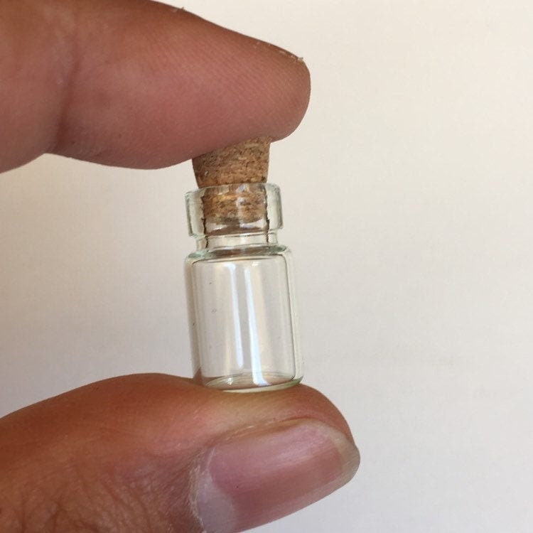 Mini Cork Stopper Glass Vial Jar 0.5ml Clear Plug Wishing Bottle Container 20 Pieces