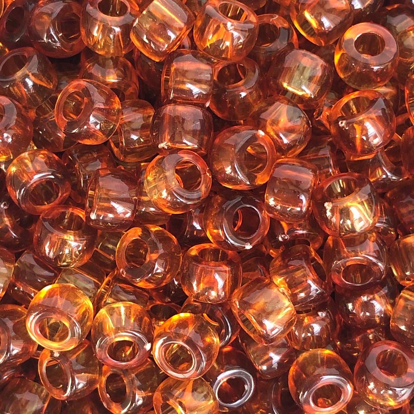 Honey Brown Resin Pony Beads 8.5mm Drum Tube Imitation Amber Craft Bead 100 Pieces