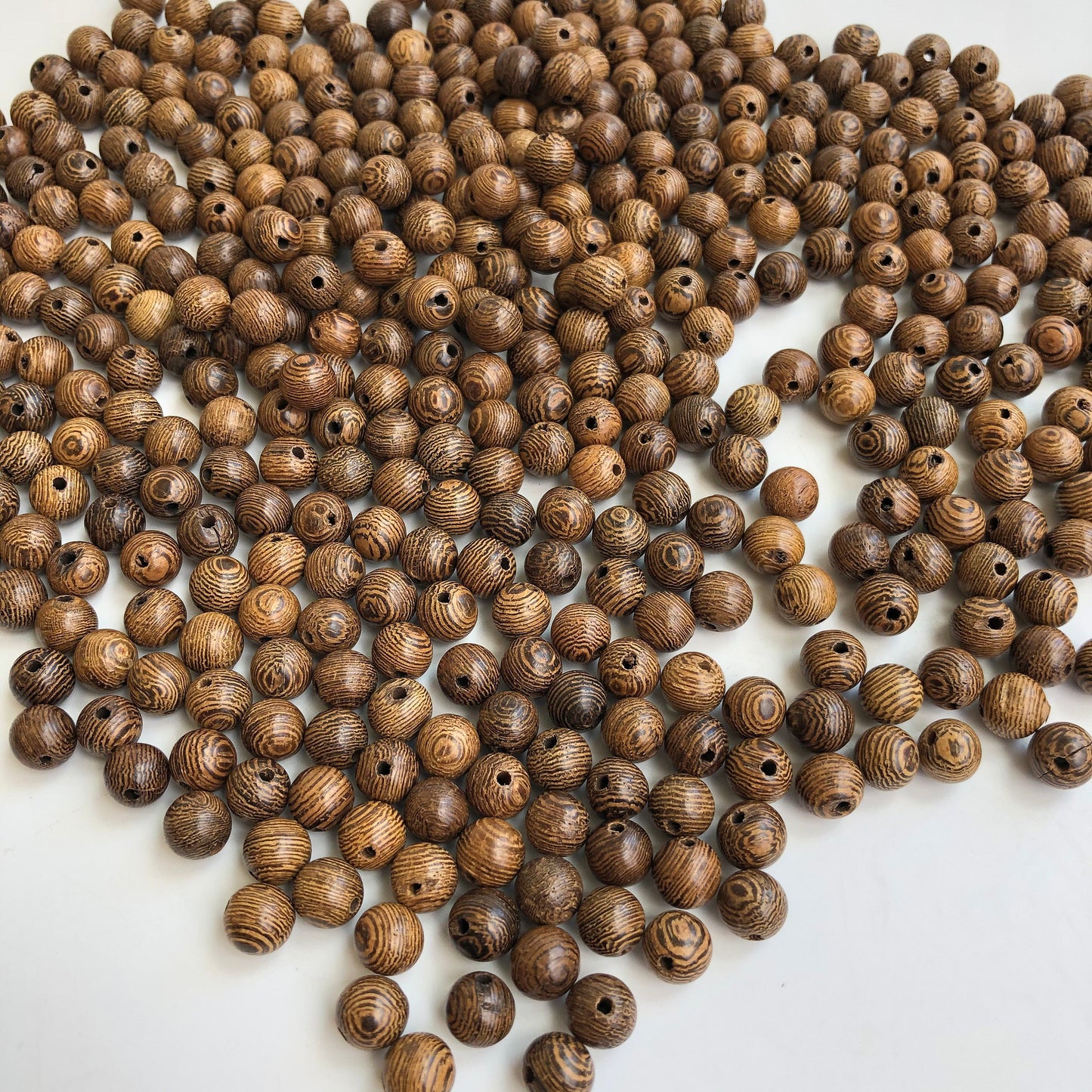 Walnut Brown Hardwood Beads 8mm Round Polished Tiger Wood Bead 100 Pieces