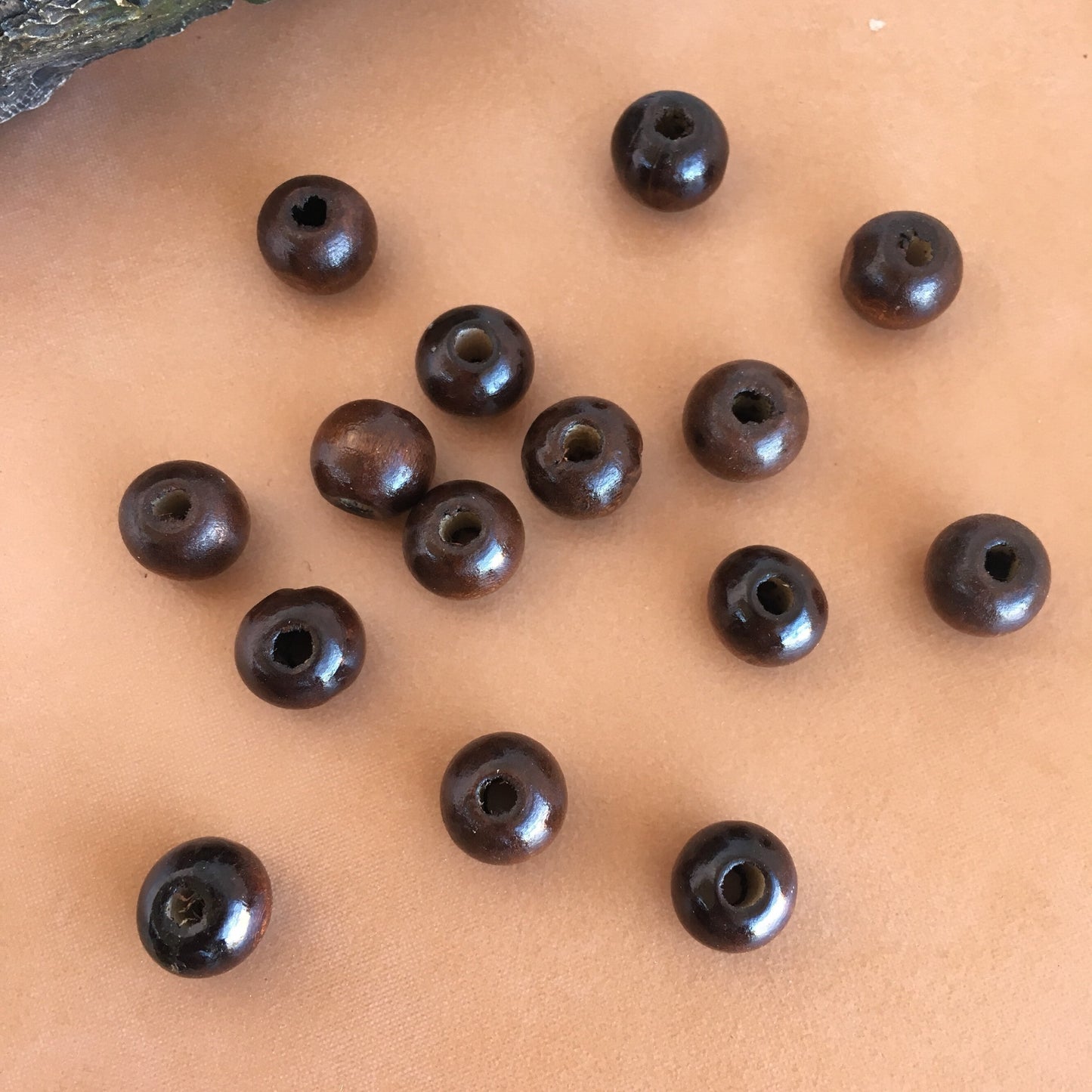 Dark Brown Wood Beads 12mm Round Wooden DIY Craft Bead 50 Pieces