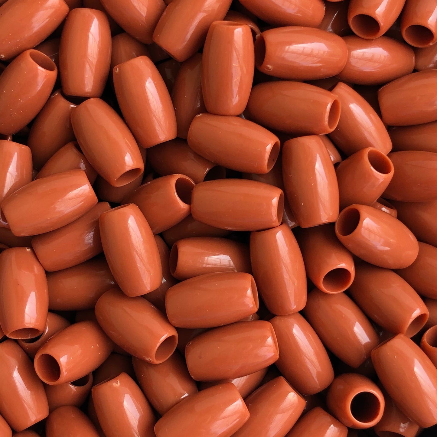 Orange Plastic Resin Beads 12x7mm Oval Barrel DIY Craft Bead 50 Pieces