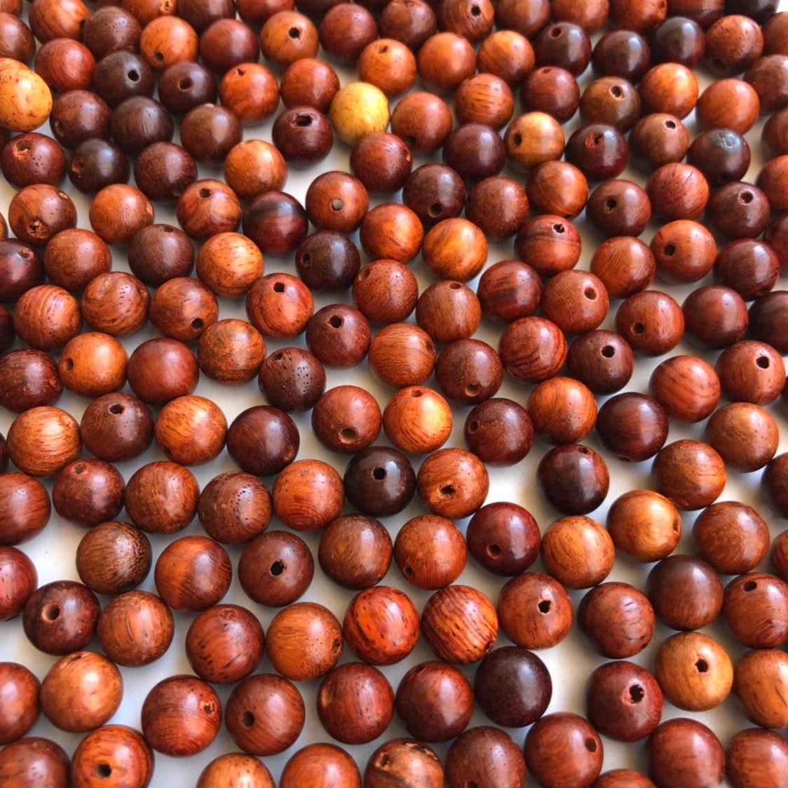 Jarrah Brown Hard Wood Beads 8mm Exposed Grain Smooth Wooden Beads 100 Pieces