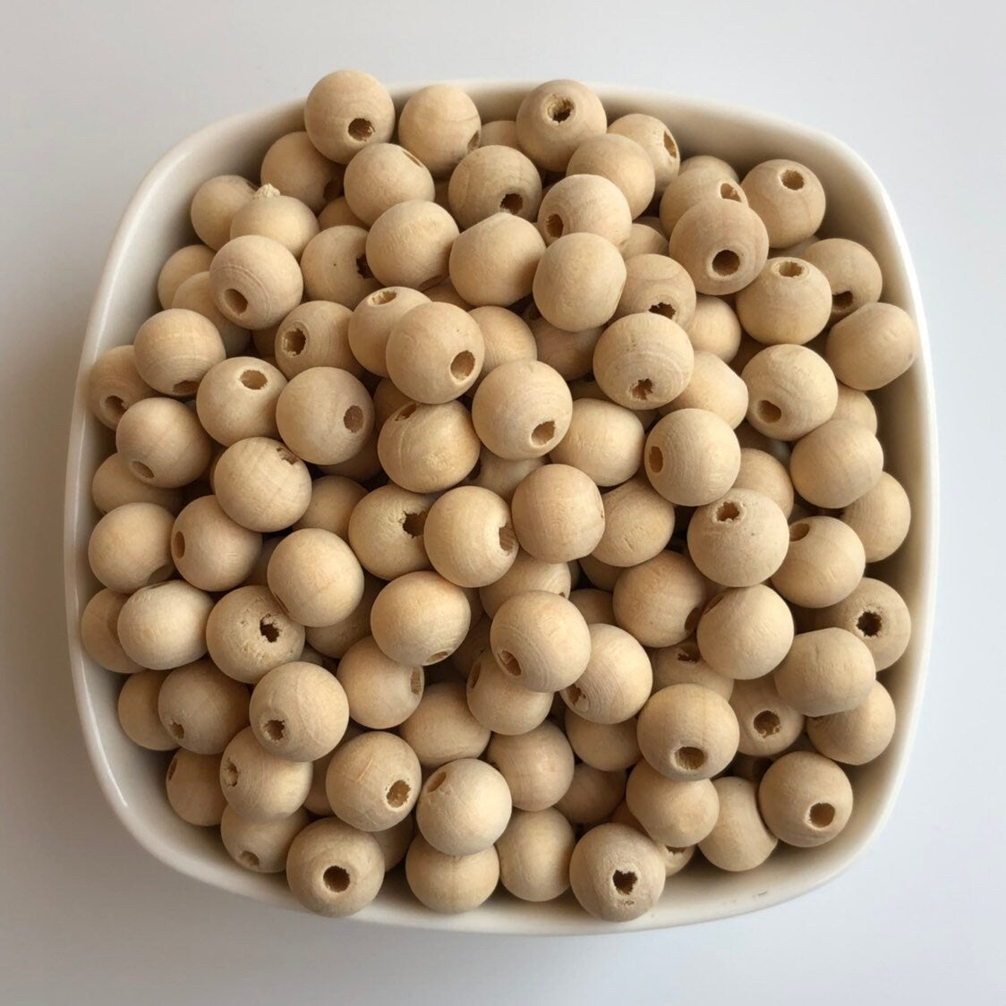 Natural Unpainted Beige Wood Beads 10mm Round Raw Unfinished Wooden Craft Bead 100 Pieces